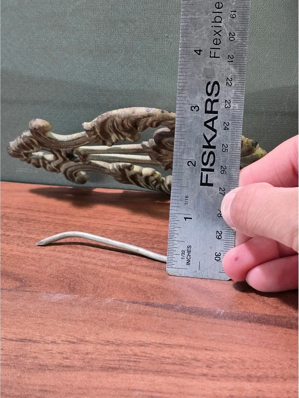 Vintage Ornate Cast Iron Wall Hook Rack